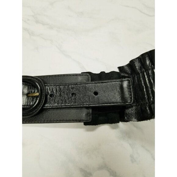 Hobo International  Black Leather Belt ruffles size‎ Medium - Picture 4 of 16